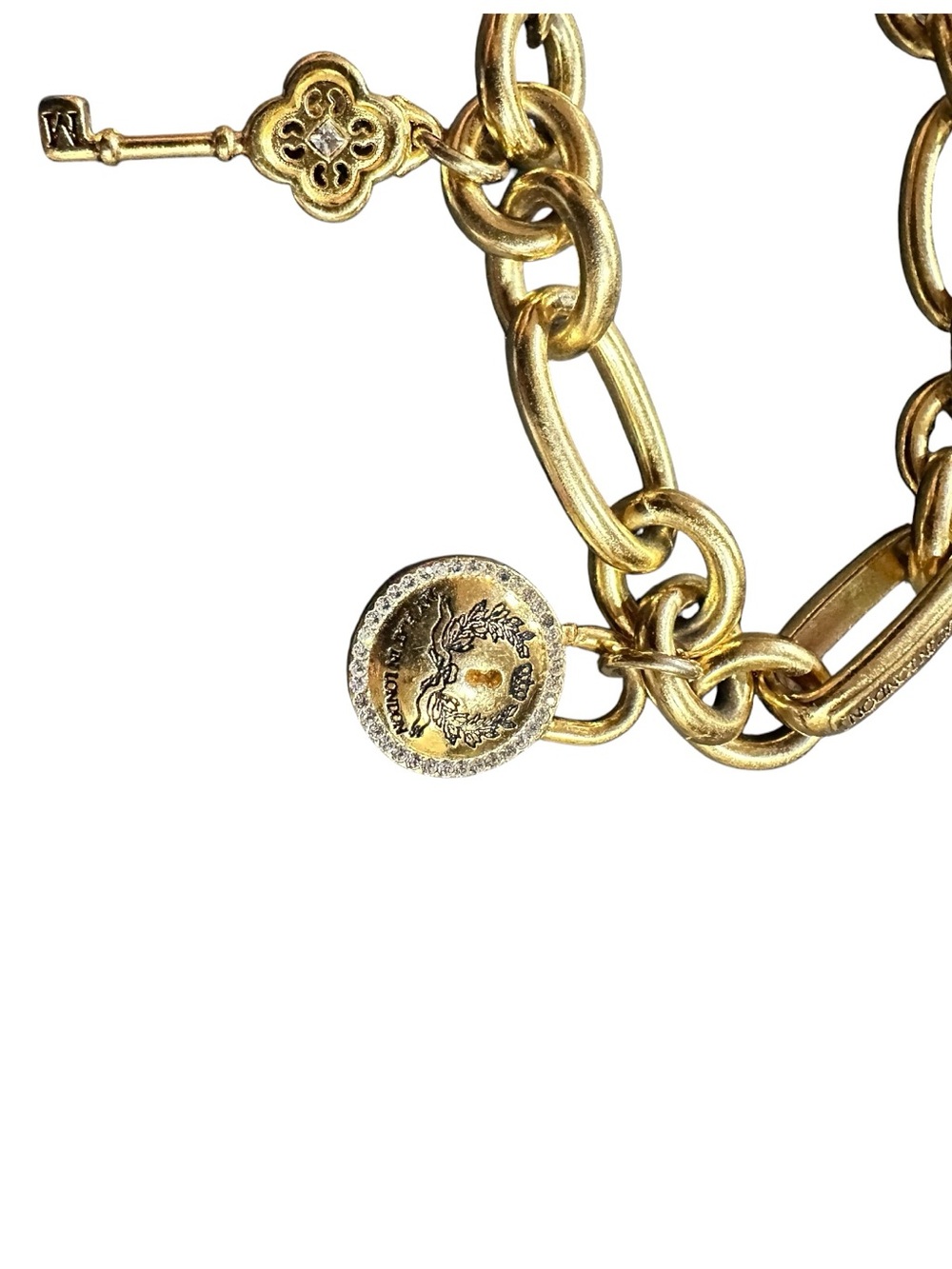 Brighton My Flat In London Gold Tone Charm Link Bracelet - Picture 10 of 10